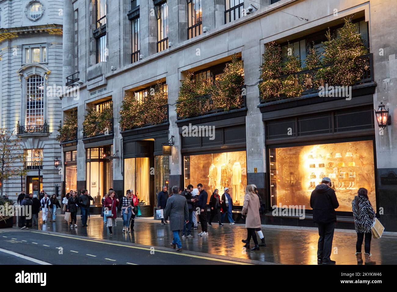 Regent Street - Weihnachtseinkäufe Stockfoto