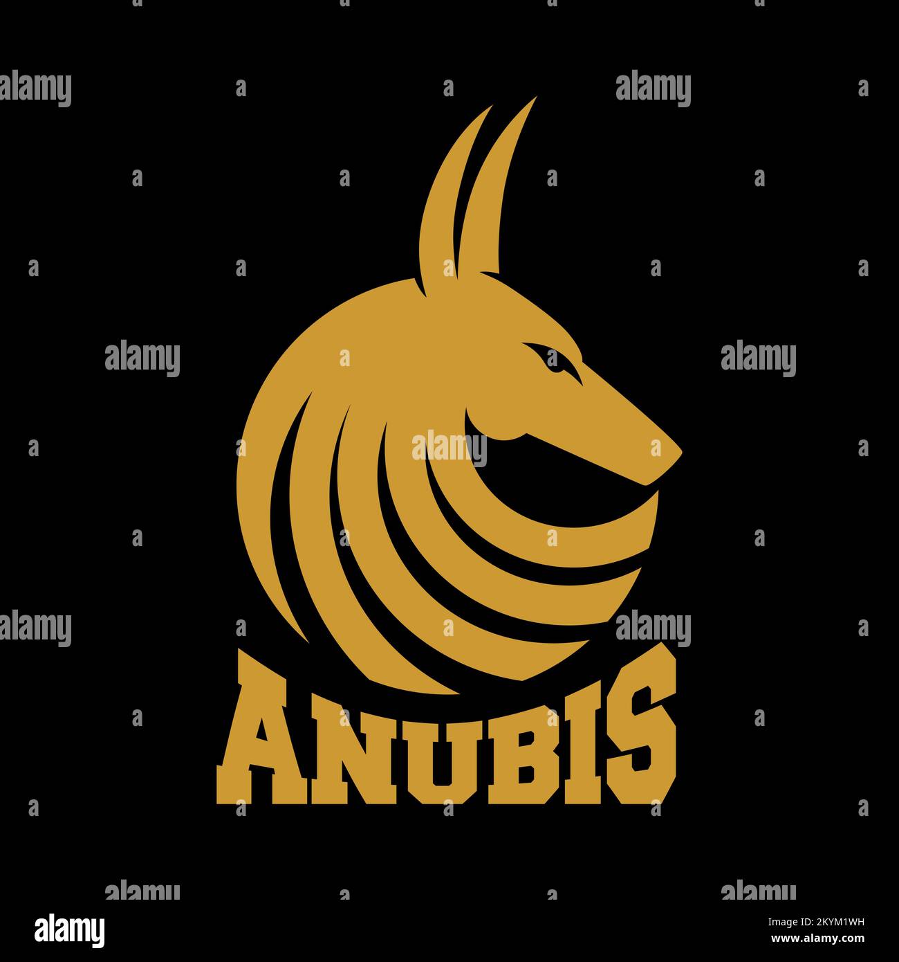 Modernes ägyptisches gott-Anubis-Logo Stock Vektor
