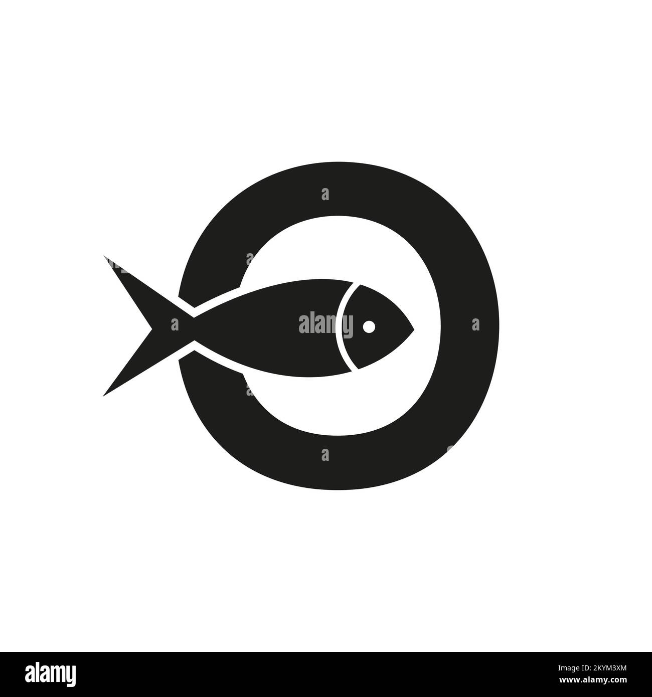 „Letter O Fish“-Logo, „Ocean Logo“-Vektorvorlage Stock Vektor