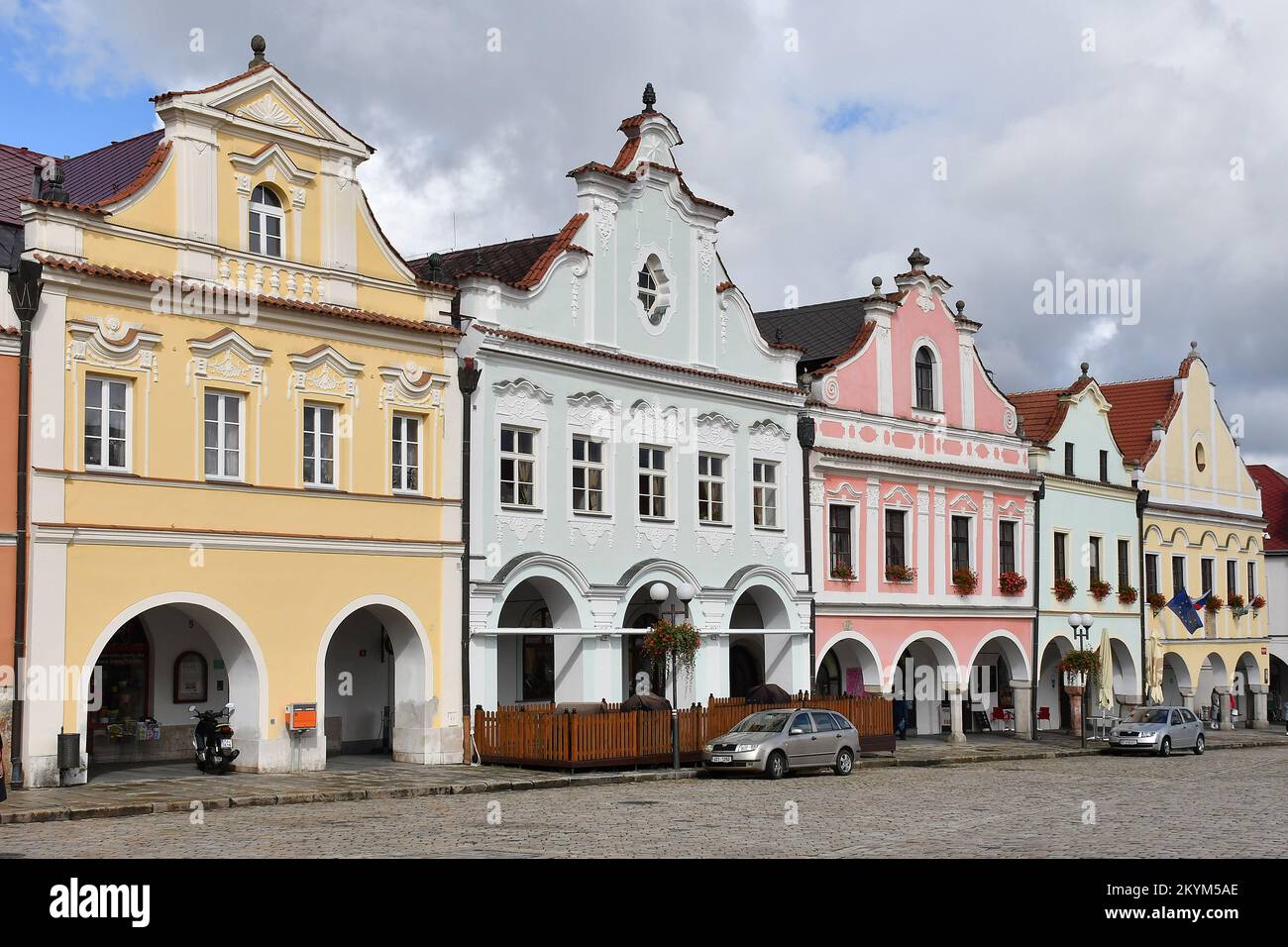 Masaryk Square in Pelhrimov. In der Architektur des Platzes und seiner Umgebung werden wichtige Baustile dargestellt. (CTK Photo/Petr Svanca Stockfoto