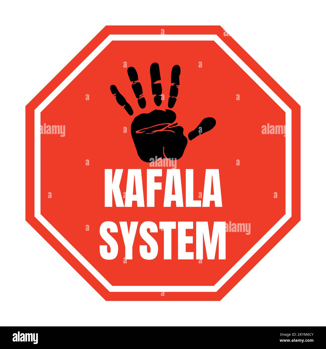 Symbol für Stopp-Kafala-System Stockfoto