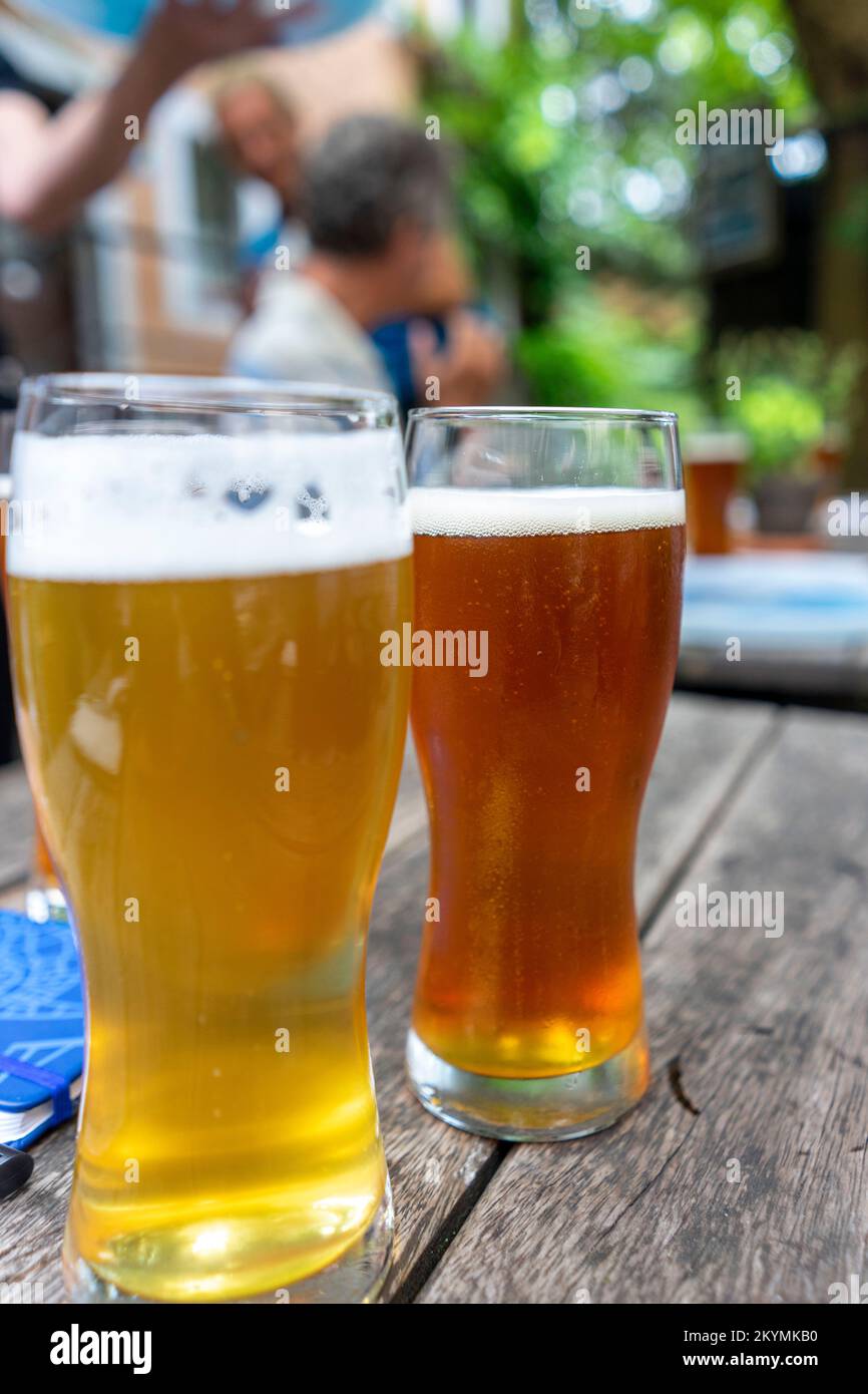 Bierteller - Lager in Deutschland Stockfoto