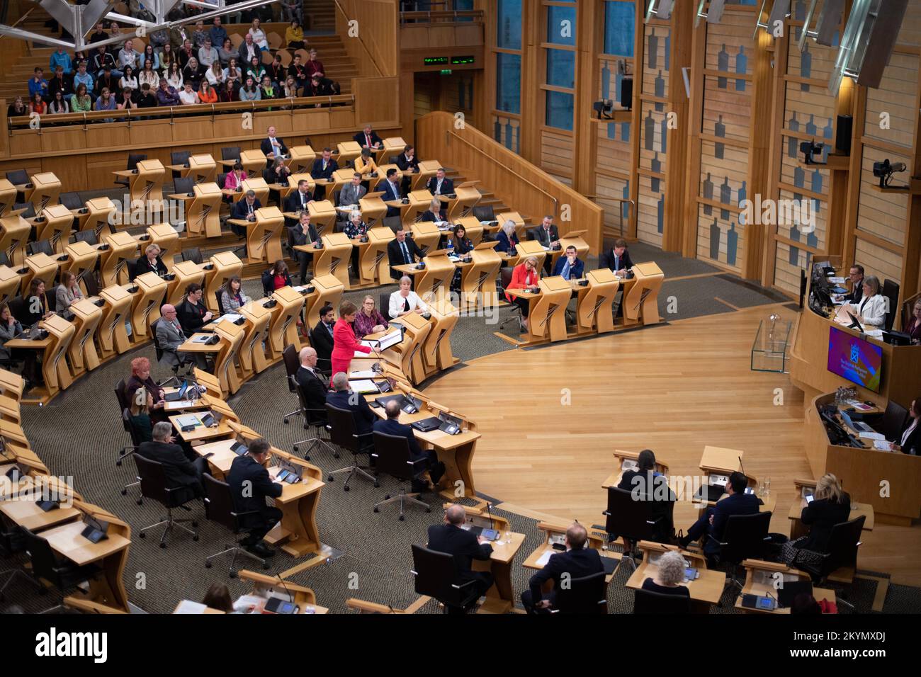 Edinburgh, Schottland, Großbritannien. 1.. Dezember 2022. ABBILDUNG: Wöchentliche Fragestunde der Ersten Minister im schottischen Parlament. Kredit: Colin D Fisher Kredit: Colin Fisher/Alamy Live News Stockfoto