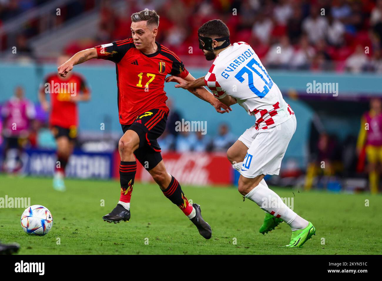 01.12.2022, Doha , Fußball, FIFA-Weltmeisterschaft 2022, Kroatien gegen Belgien , auf dem Foto: Hans Vanaken (BEL), Josko Gvardiol (CRO) Foto: Andrzej Iwanczuk NO USE POLAND Stockfoto