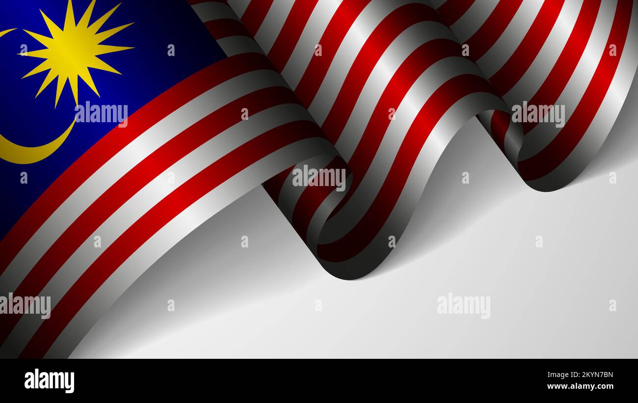 EPS10 Vektor Patriotischer Hintergrund mit Flagge Malaysias. Ein Element der Auswirkung für den Verwendungszweck, den Sie daraus machen möchten. Stock Vektor