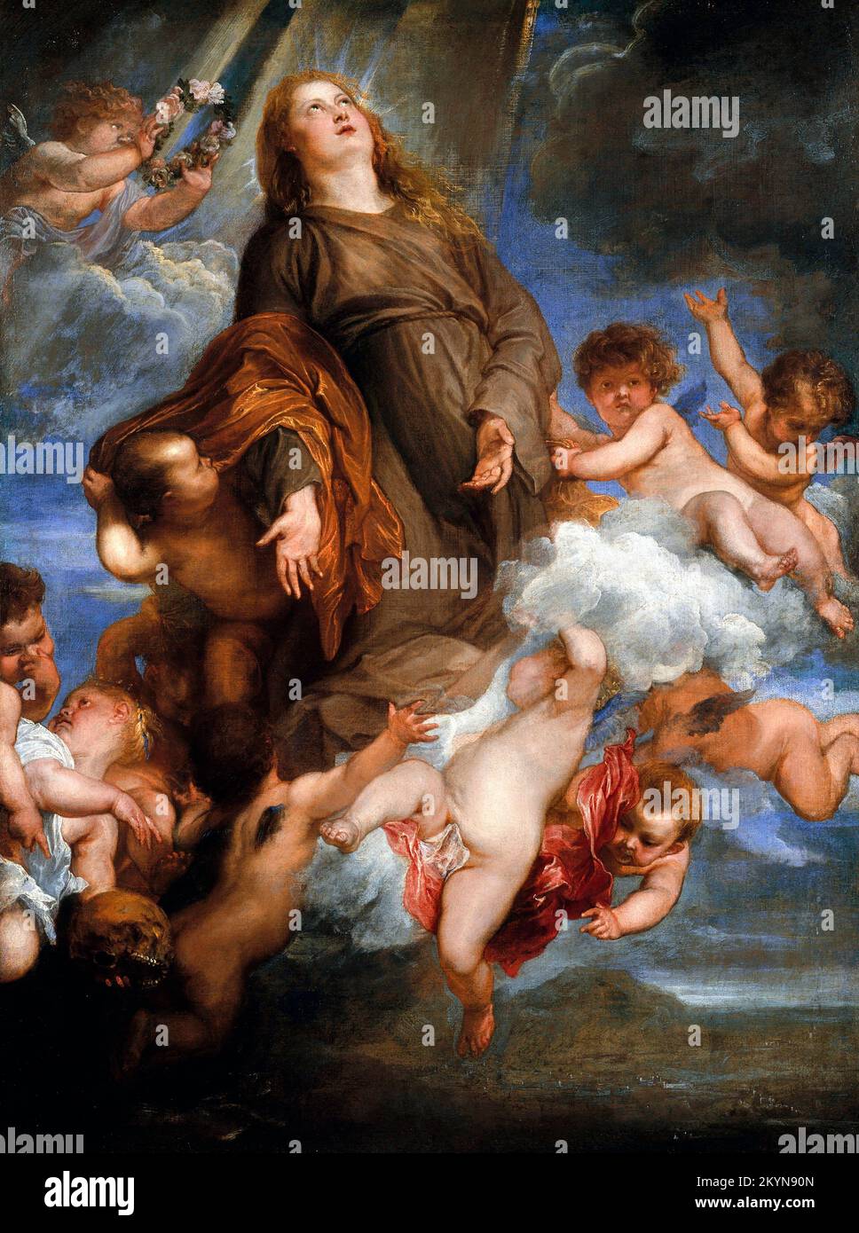 Die heilige Rosalie trat für die Pest von Palermo ein, von Sir Anthony van Dyck (1599-1641), Öl auf Leinwand, 1624 Stockfoto