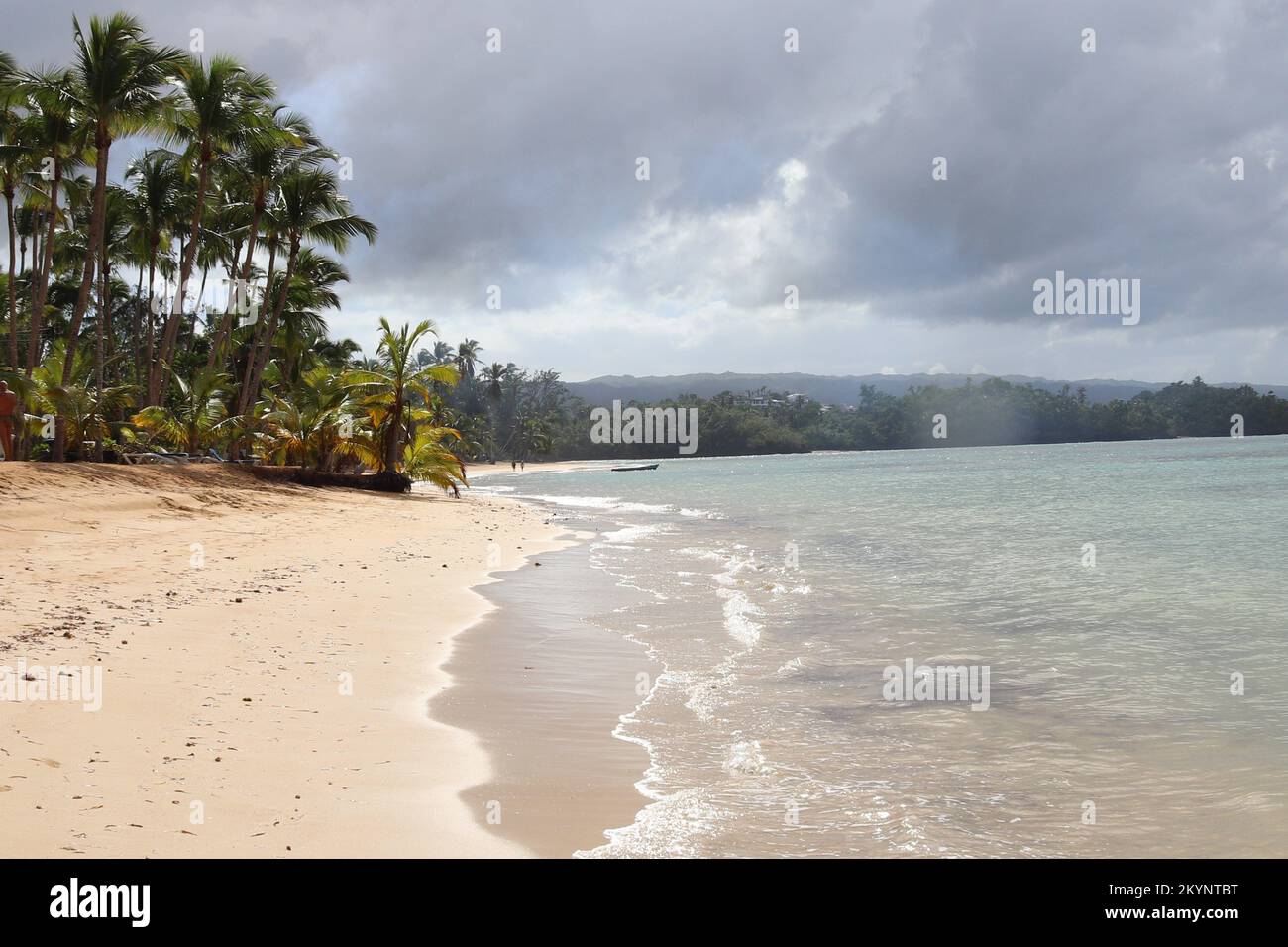 Paradiesstrand in Las Terrenas Dominikanische Republik Stockfoto