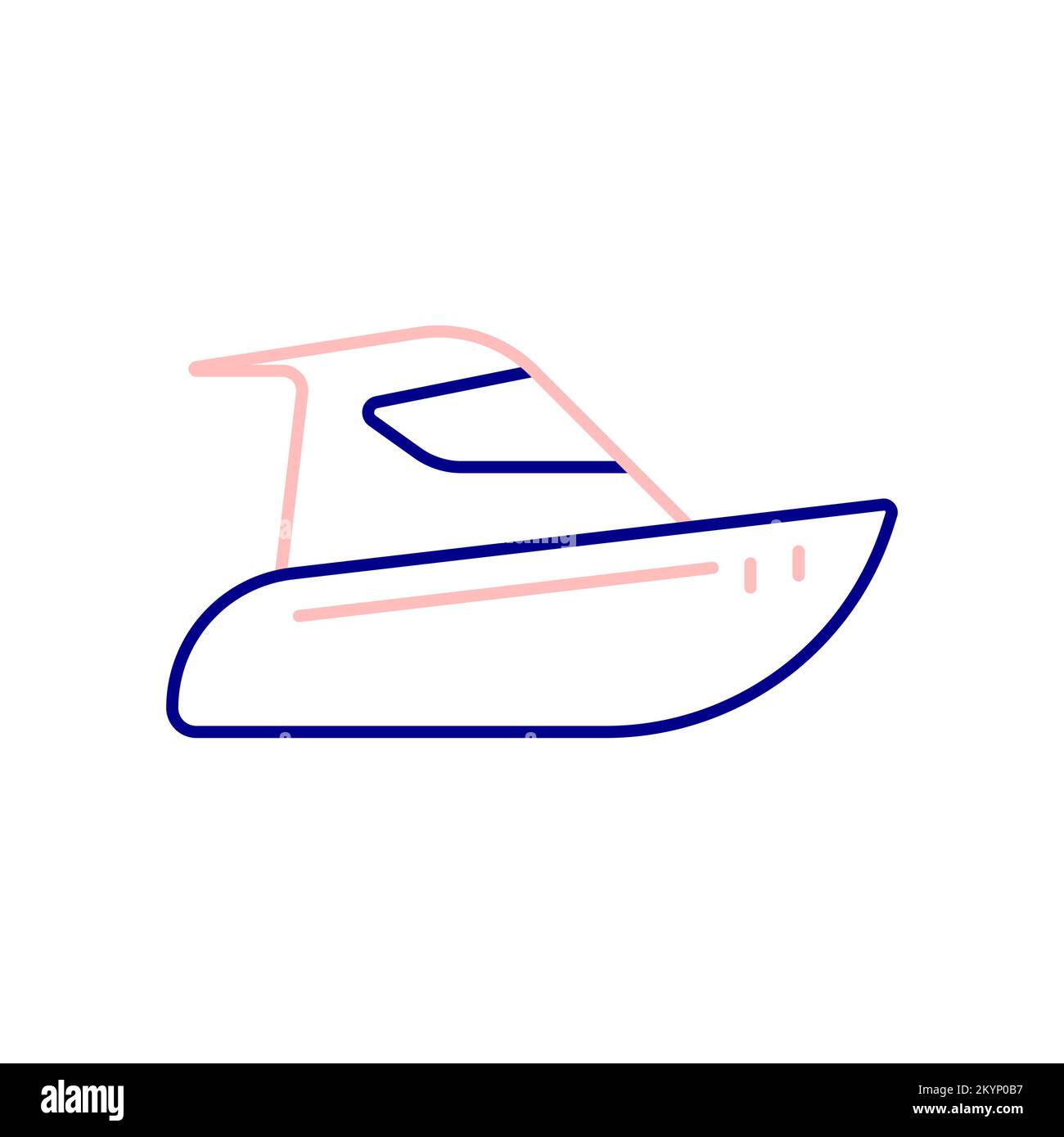 Electric Boat Icon, genießen Sie den Rand des Ozeans oder den See mit einem kleinen Boot. Stock Vektor