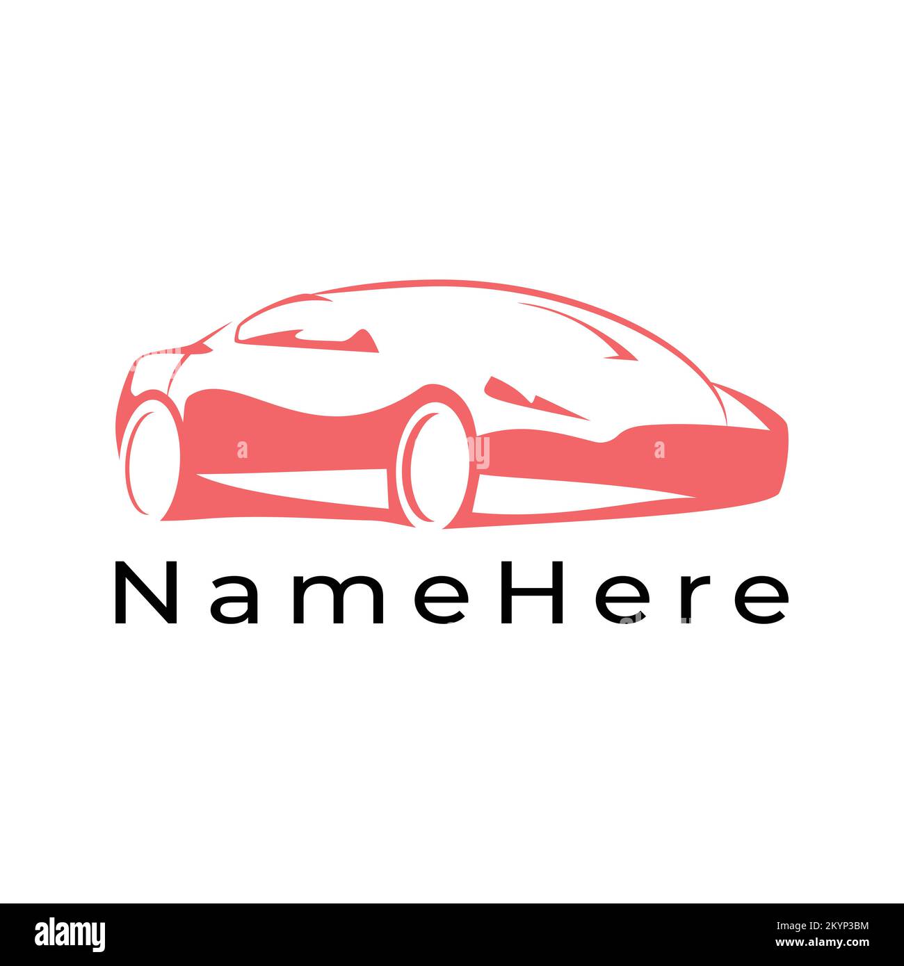 Autodesign mit Logo und weißem Hintergrund Stock Vektor