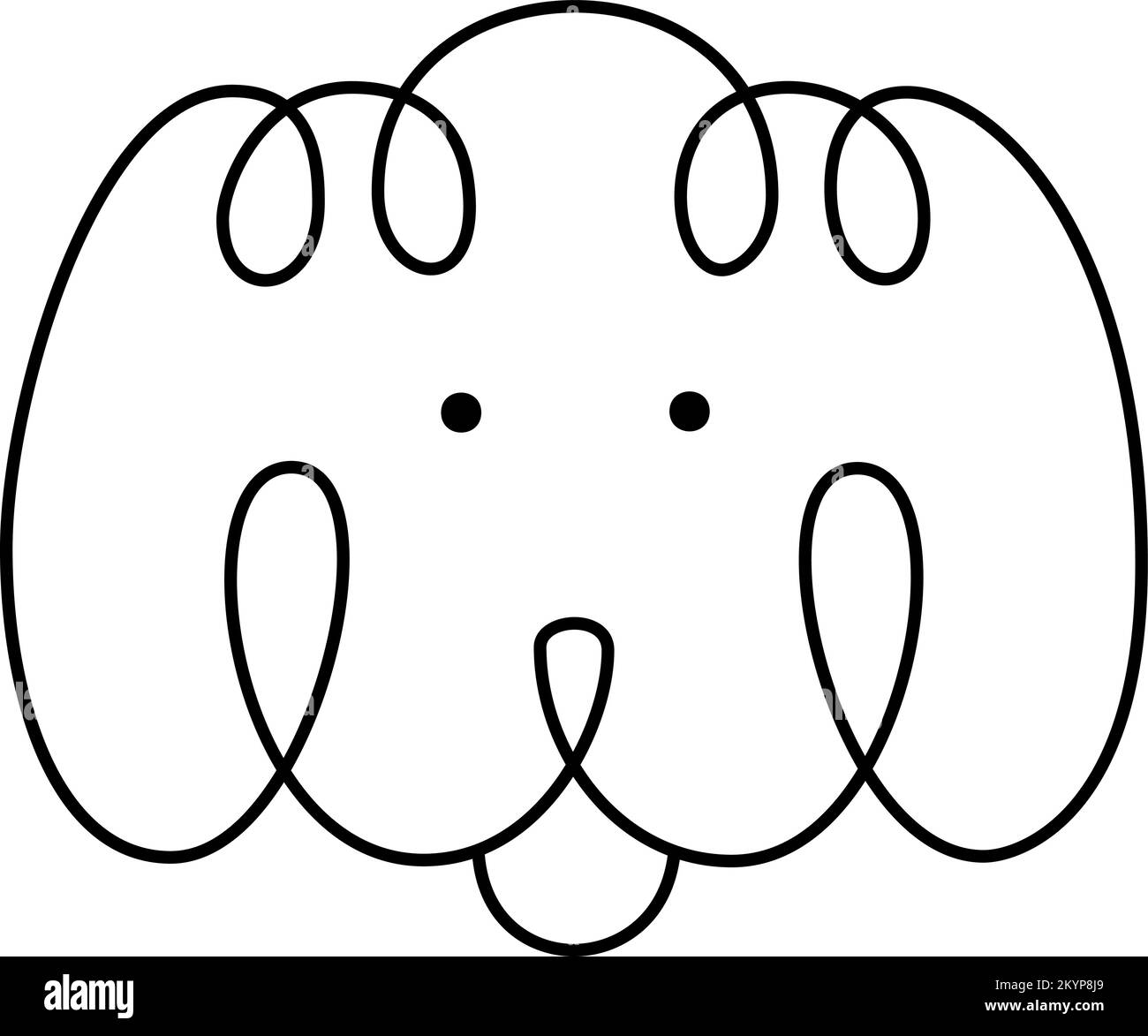Vector niedliches einzeiliges Hundepudelgesicht-Logo. Minimalistisches Haustier im abstrakten handgezeichneten skandinavischen Stil. Durchgehende Strichzeichnungen für Banner- und Buchdesign Stock Vektor