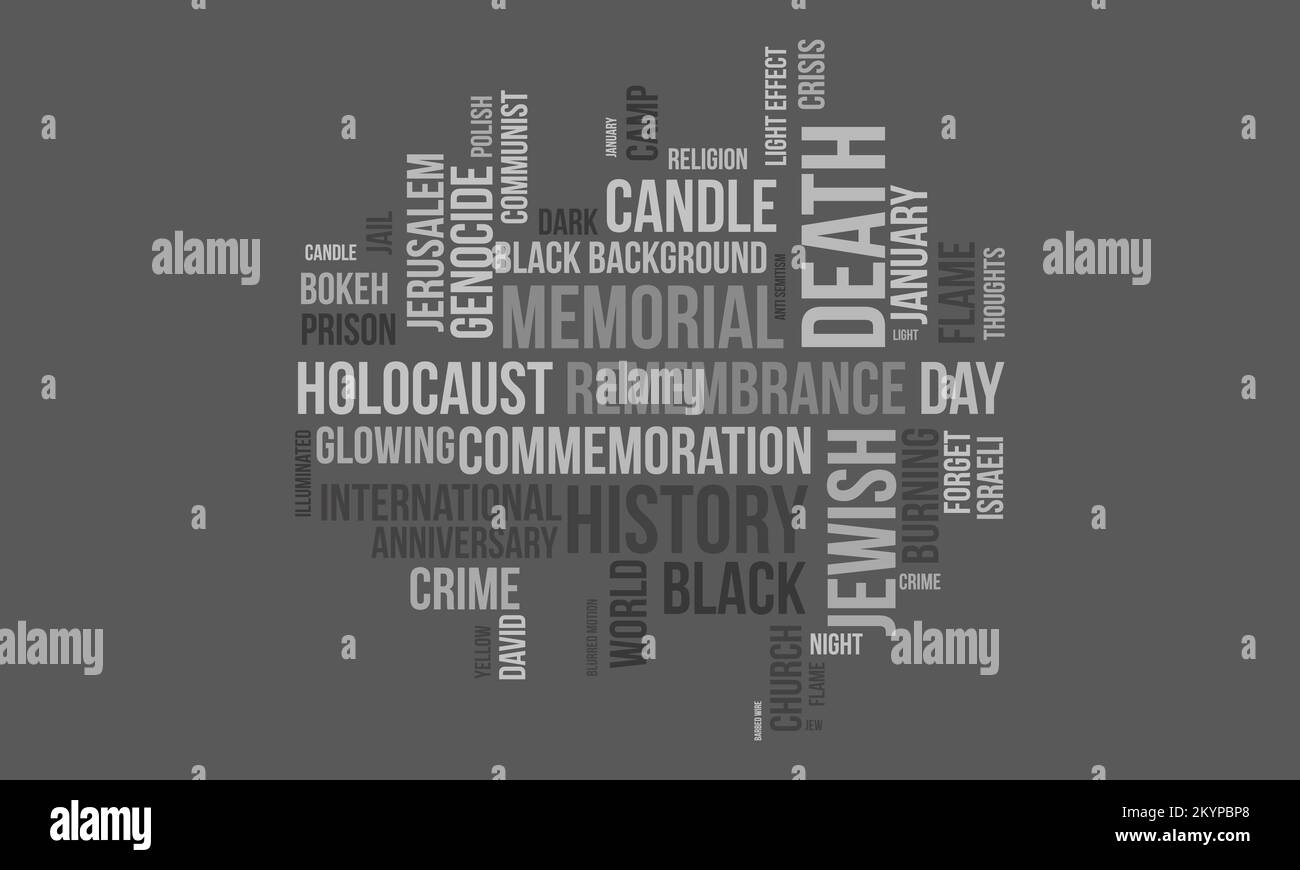 Holocaust Remembrance Day – Hintergrund der Wolkenwelt. Bundes-Bewusstsein-Vektor-Illustration-Designkonzept. Stock Vektor