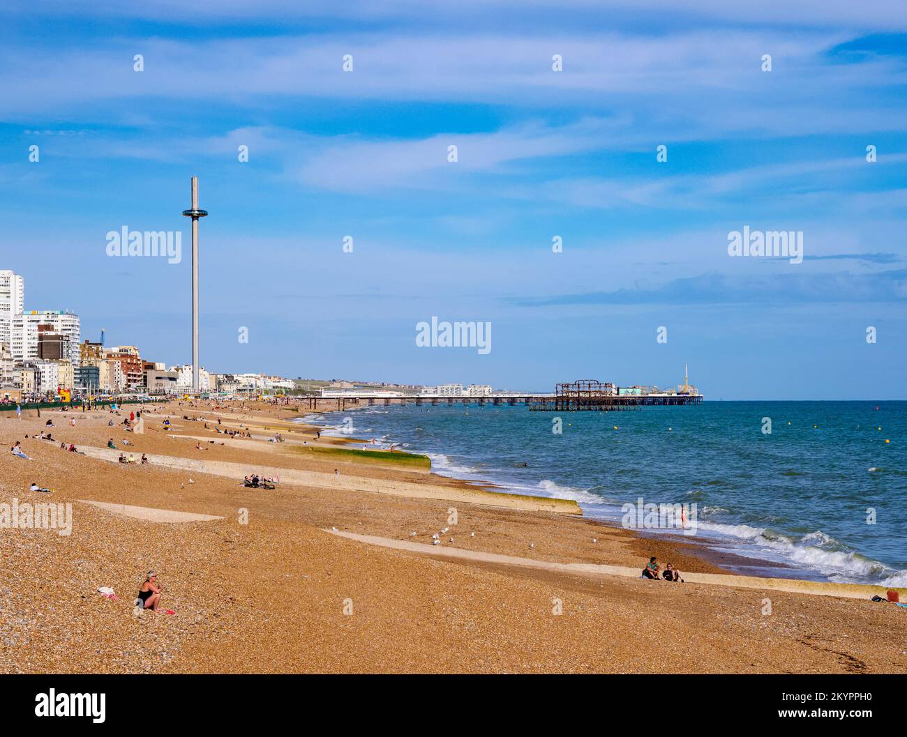 Hove Beach, City of Brighton and Hove, East Sussex, England, Vereinigtes Königreich Stockfoto