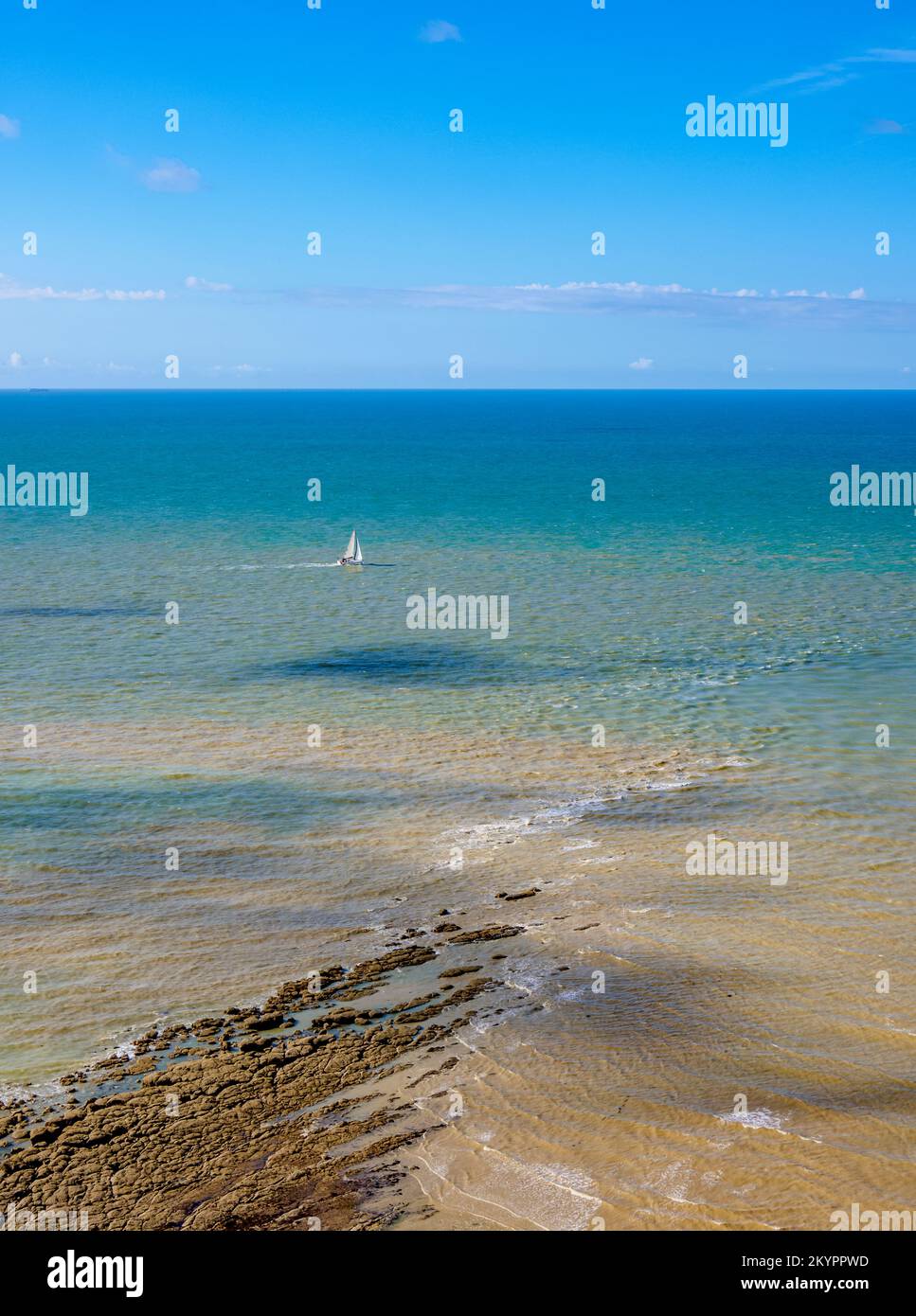 Seascape aus Beachy Head Cliffs, Eastbourne, East Sussex, England, Großbritannien Stockfoto