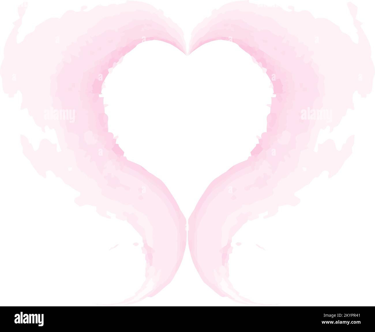 Abstrakter, herzförmiger Pinselstrich in trendigen Farbtönen in blassrosa. Einen schönen Valentinstag. Isolieren. Rahmen. Vorlage für Beschriftung, Hintergrund für Web, Poster, Karte, Broschüre, Flyer, Etikett. EPS Stock Vektor