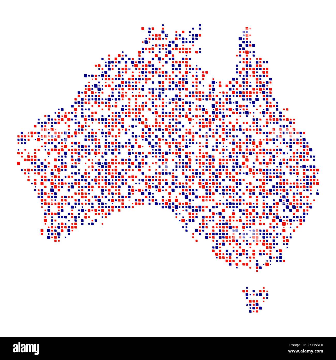 Australien Silhouette verpixelt generative Musterdarstellung Stock Vektor