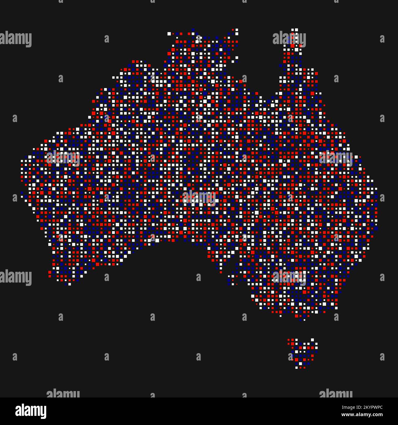 Australien Silhouette verpixelt generative Musterdarstellung Stock Vektor