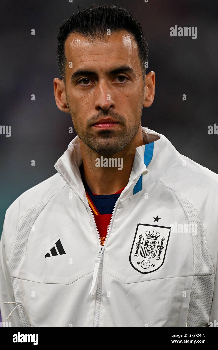 AR Rayyan, Katar, 1. Dezember 2022 Sergio BUSQUETS von Spanien während des Spiels der FIFA-Weltmeisterschaft Katar 2022 Gruppe E zwischen Japan und Spanien im Khalifa International Stadium in Ar Rayyan, Katar am 1. Dezember 2022 (Foto von Andrew Surma/SIPA USA) Stockfoto