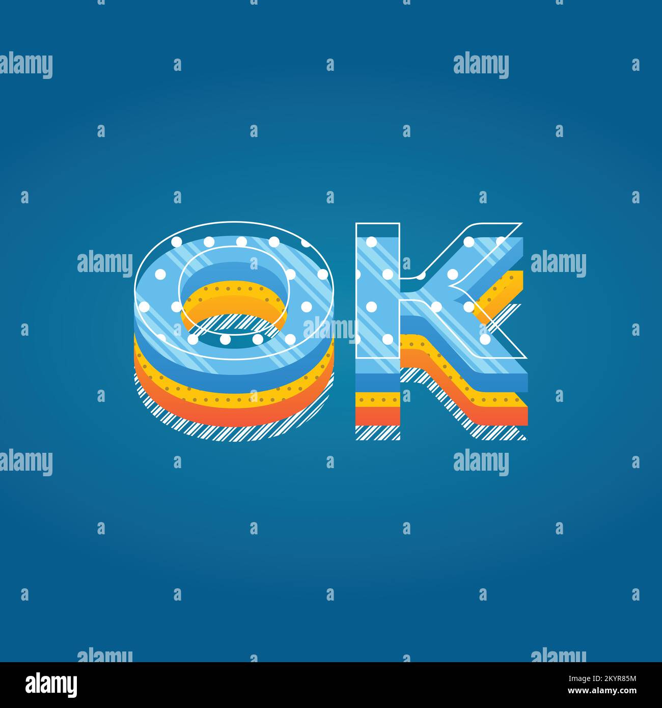 Illustrierende Typografie Wortkunst Illustrationsdesign. Okay. Ich Bin Bereit Stock Vektor