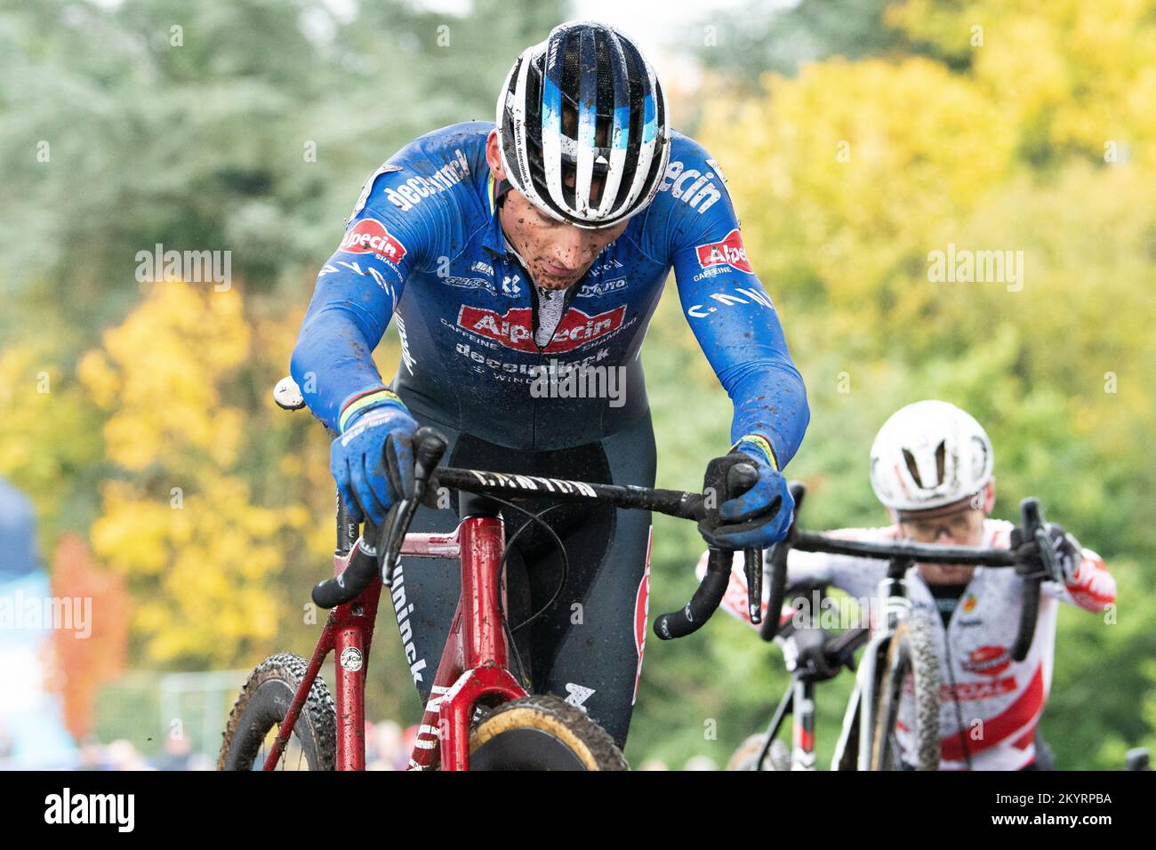 Mathieu van der Poel im Cyclocross World Cup Hulst Stockfoto