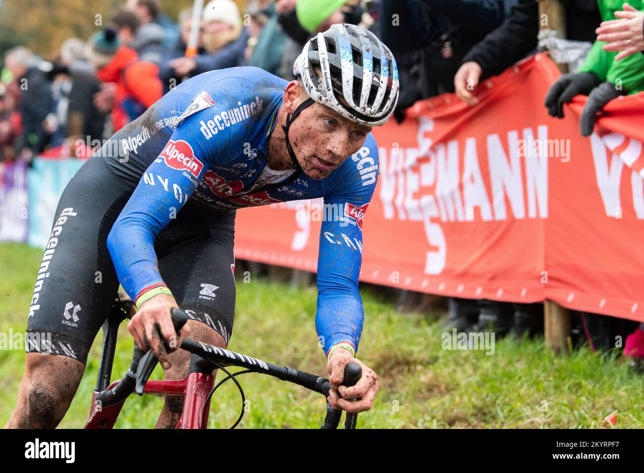 Mathieu van der Poel im Cyclocross World Cup Hulst Stockfoto