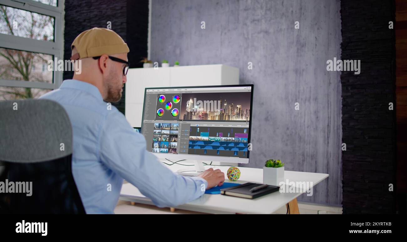 Video Editor Computer-Software. Montage Und Bearbeitung Stockfoto