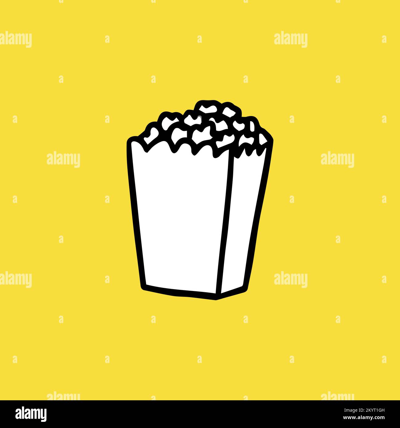 Popcorn-Symbol, Fast Food, Sketch und Vintage-Stil. Vektordarstellung Stock Vektor