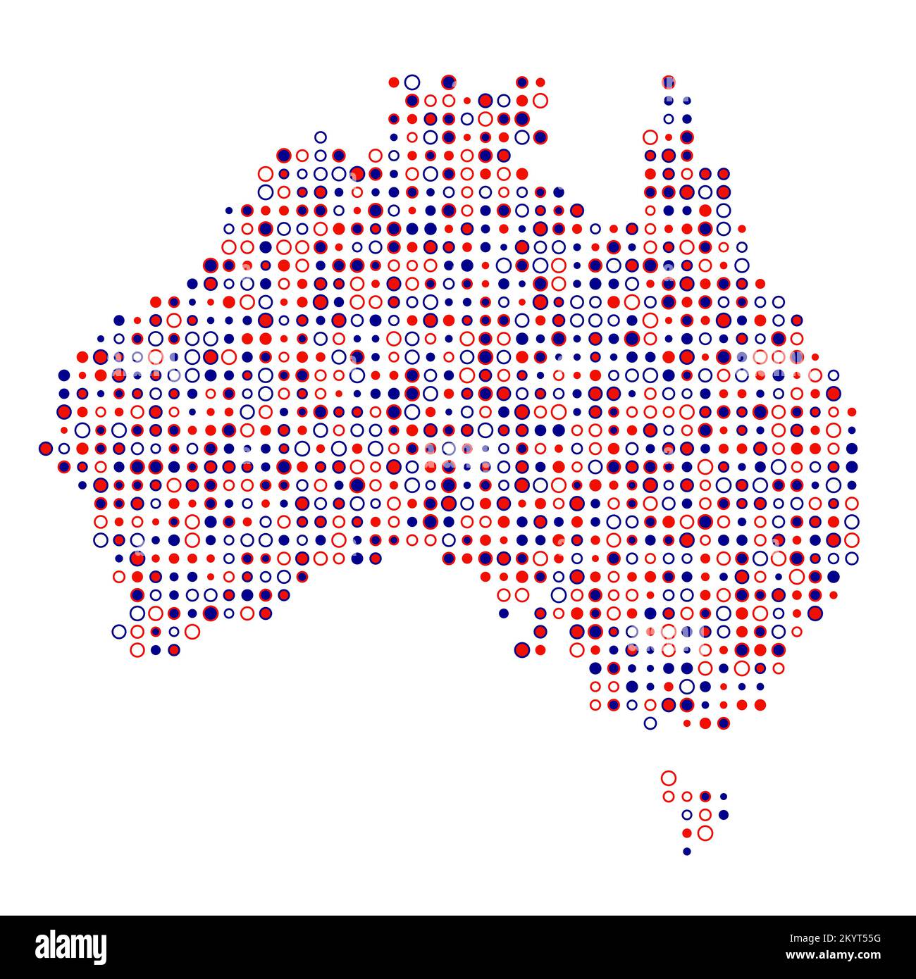 Abgeleitete Musterabbildung für Australien Map Silhouette mit Pixeln Stock Vektor