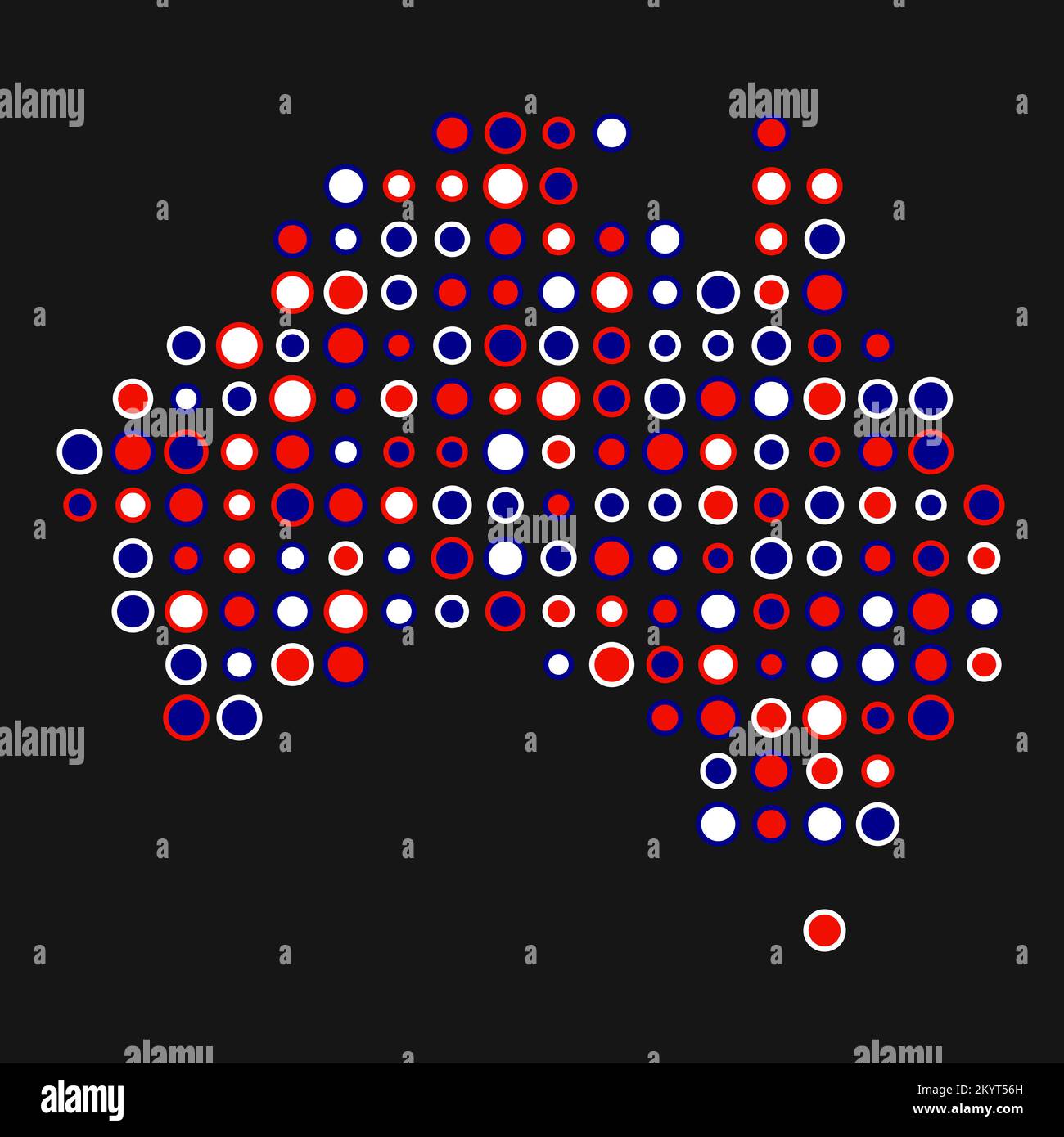 Abgeleitete Musterabbildung für Australien Map Silhouette mit Pixeln Stock Vektor