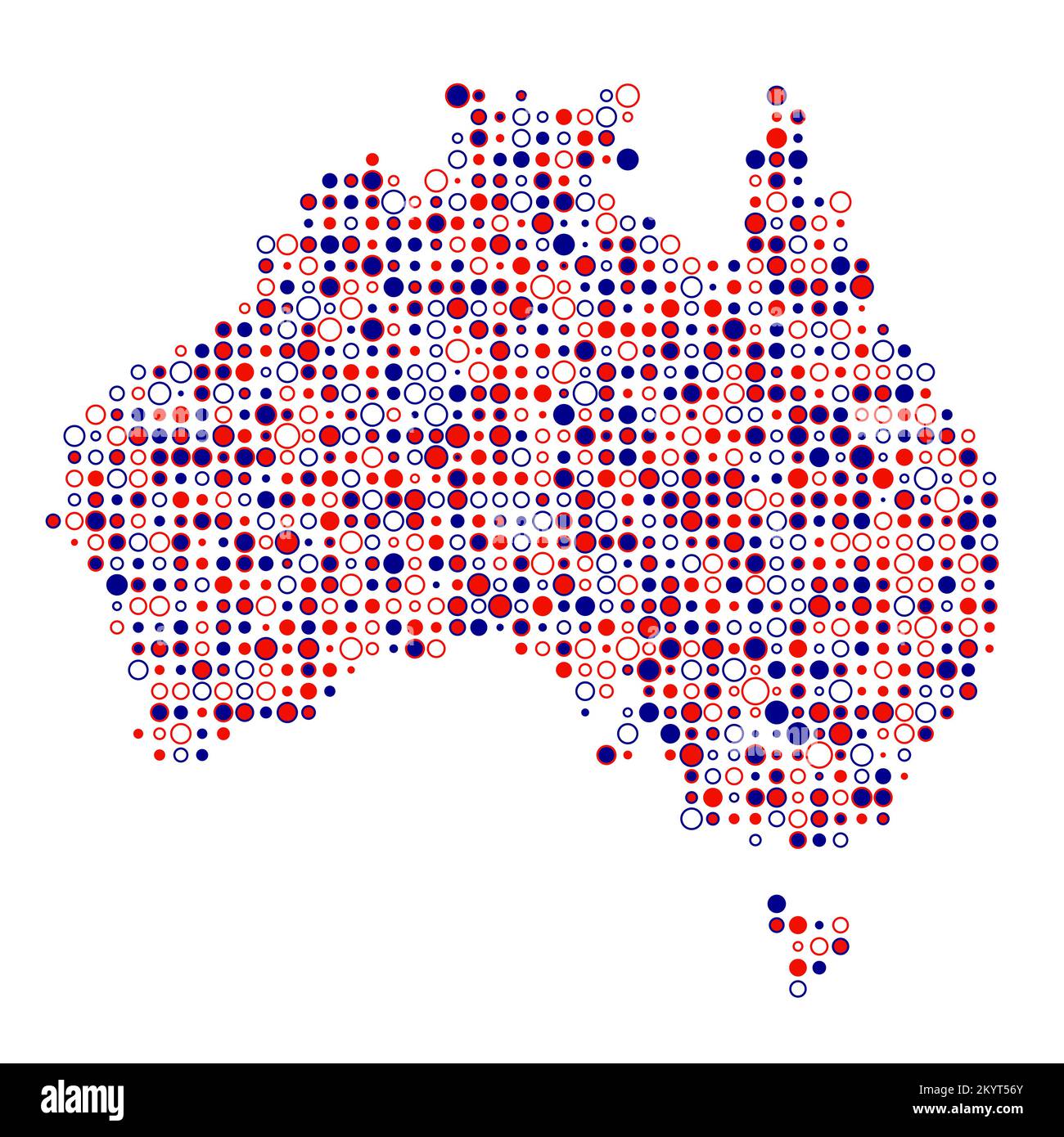 Abgeleitete Musterabbildung für Australien Map Silhouette mit Pixeln Stock Vektor