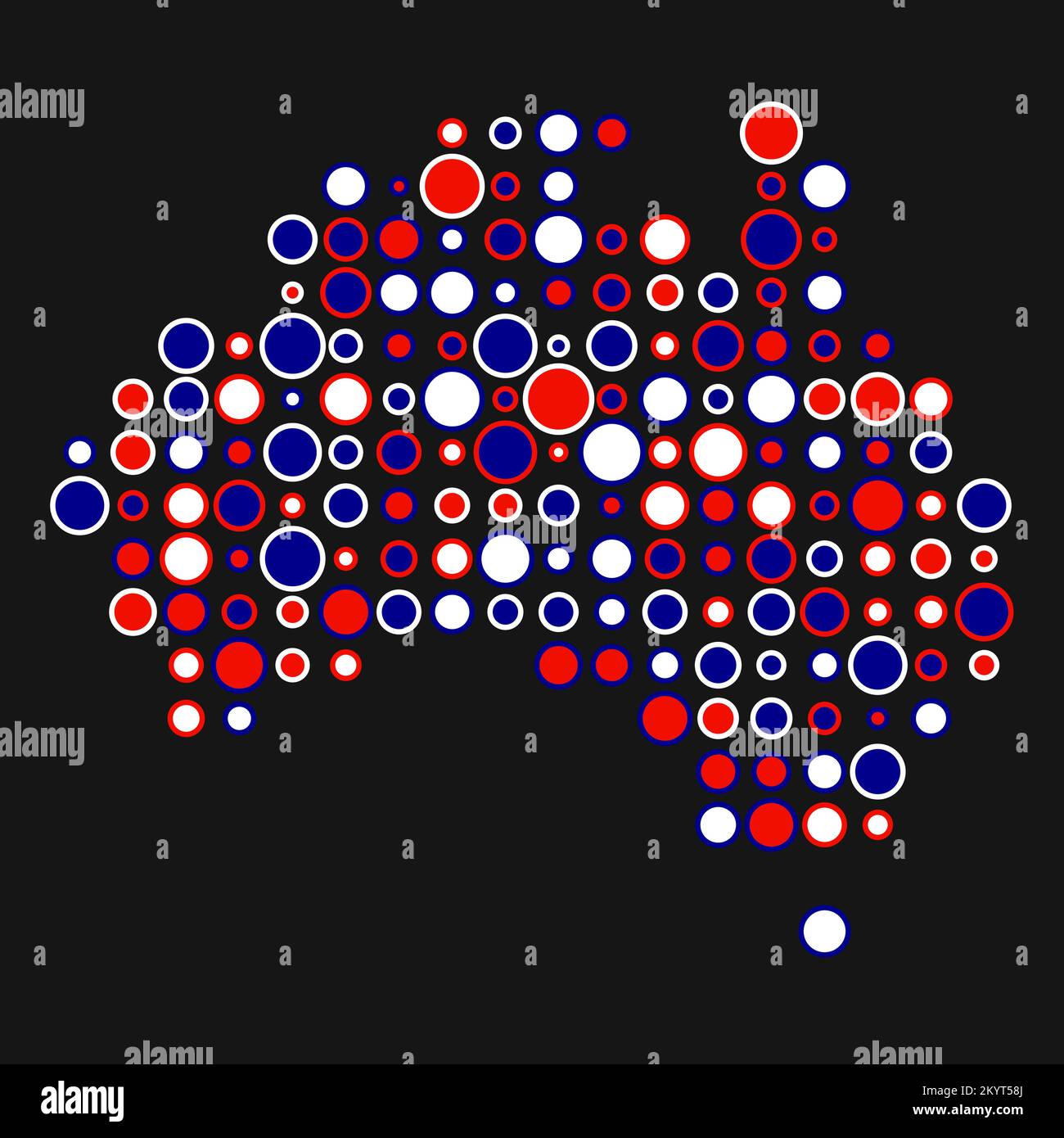 Abgeleitete Musterabbildung für Australien Map Silhouette mit Pixeln Stock Vektor