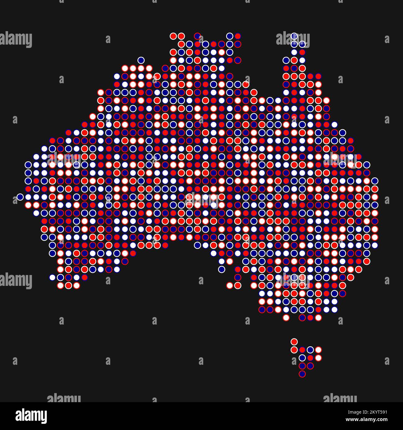 Abgeleitete Musterabbildung für Australien Map Silhouette mit Pixeln Stock Vektor