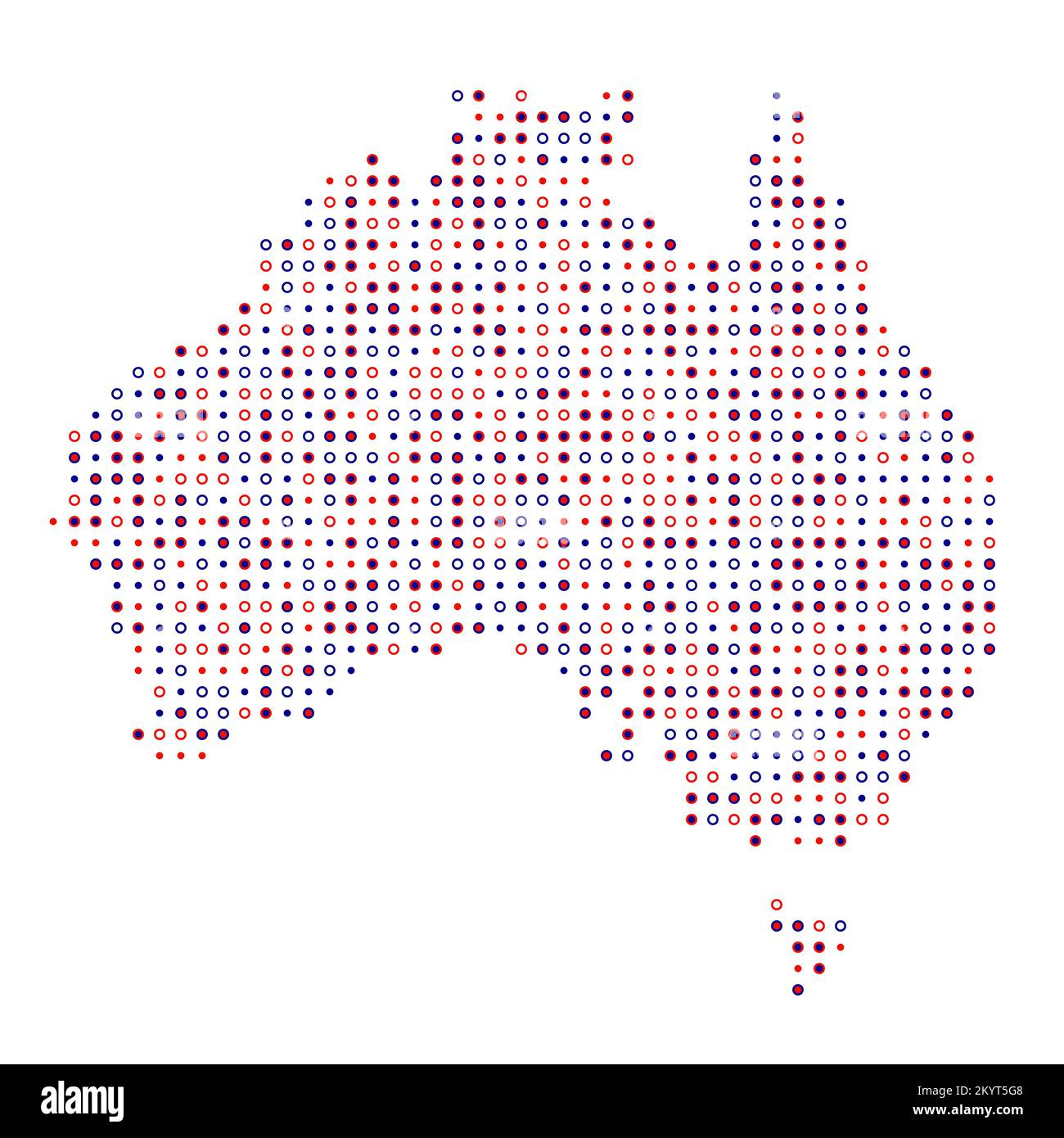 Abgeleitete Musterabbildung für Australien Map Silhouette mit Pixeln Stock Vektor