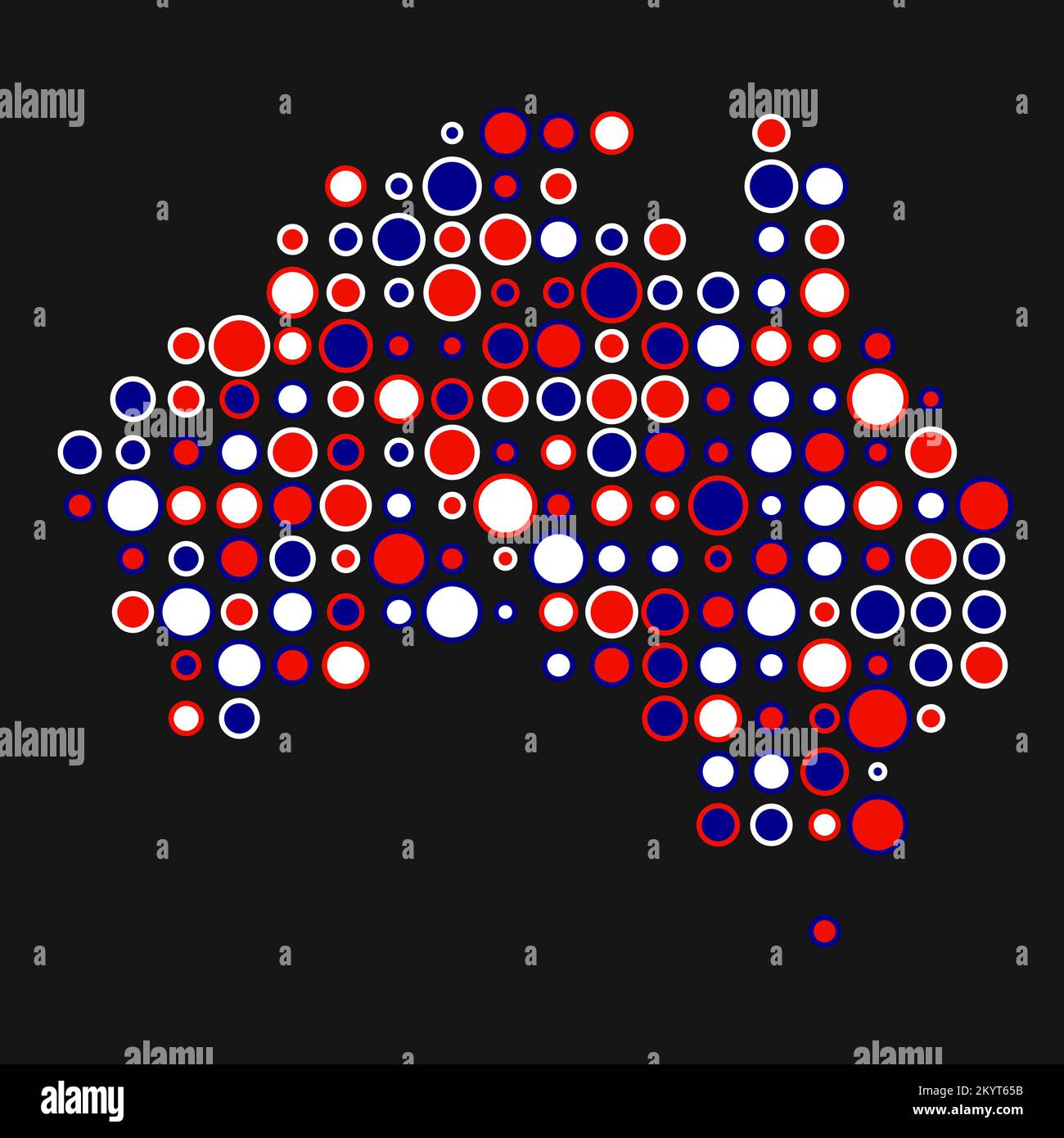 Abgeleitete Musterabbildung für Australien Map Silhouette mit Pixeln Stock Vektor