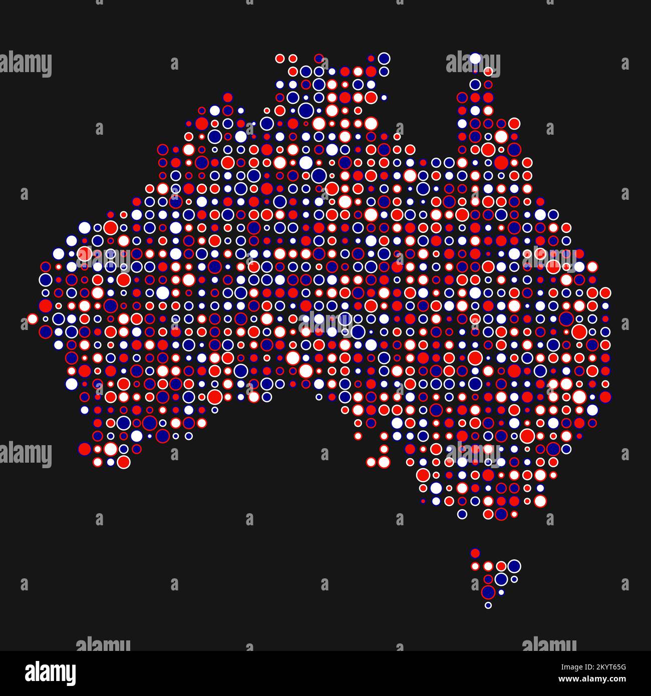 Abgeleitete Musterabbildung für Australien Map Silhouette mit Pixeln Stock Vektor