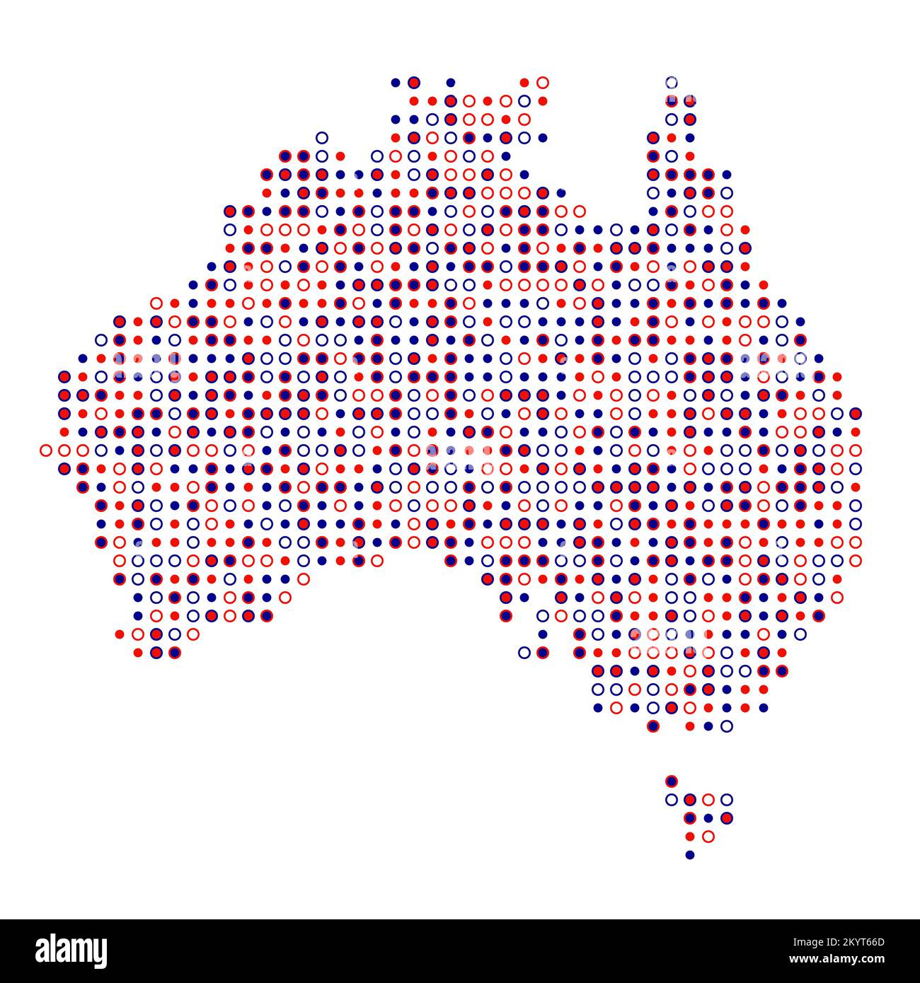 Abgeleitete Musterabbildung für Australien Map Silhouette mit Pixeln Stock Vektor