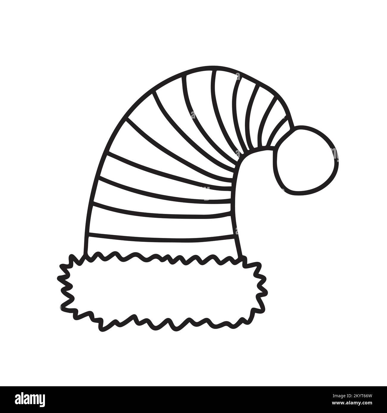 Weihnachtsmann-Hut-Vektorkritzel Stock Vektor