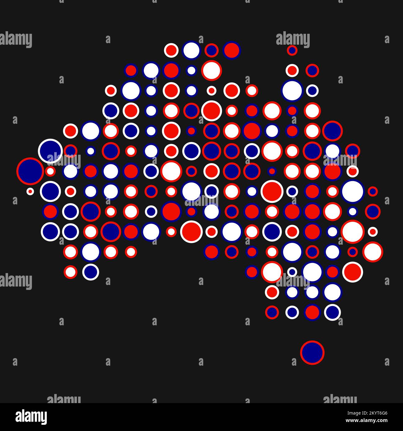 Abgeleitete Musterabbildung für Australien Map Silhouette mit Pixeln Stock Vektor
