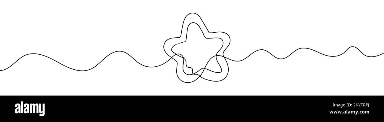 Stern ein Zeilensymbol. Hintergrund für einzeilige Zeichnung. Kontinuierliche Linienzeichnung des Sterns. Vektorgrafik. Sternsymbol Stock Vektor