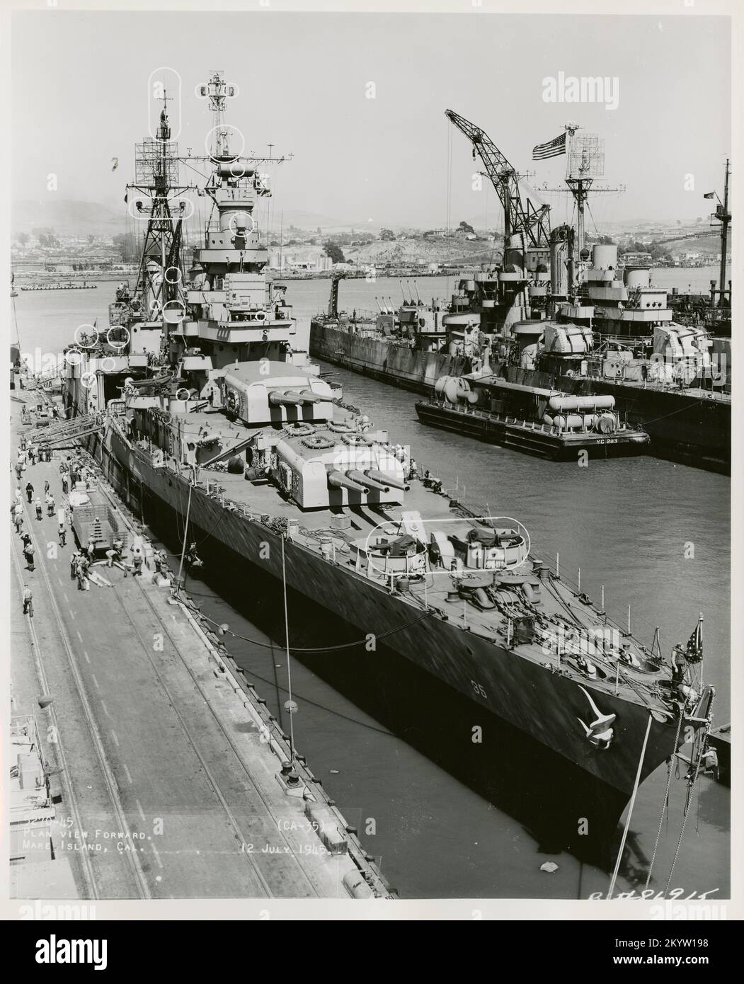 Foto der USS Indianapolis (CA-35), Schiffe, Marineschiffe, Boote, Marineschichte, Die Marine Stockfoto