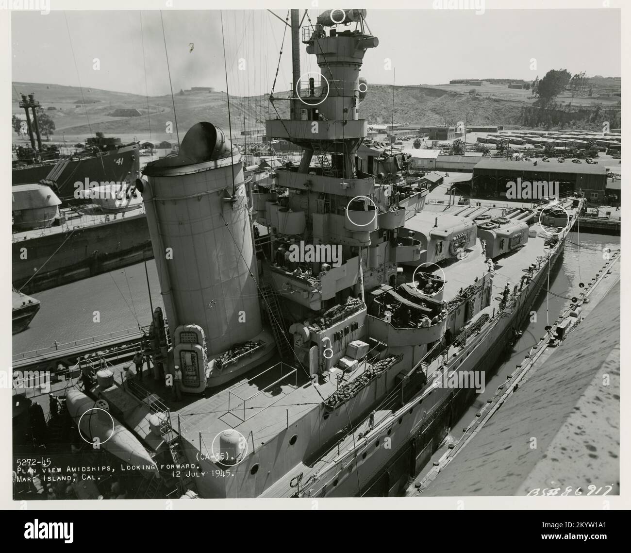 Foto der USS Indianapolis (CA-35), Schiffe, Marineschiffe, Boote, Marineschichte, Die Marine Stockfoto