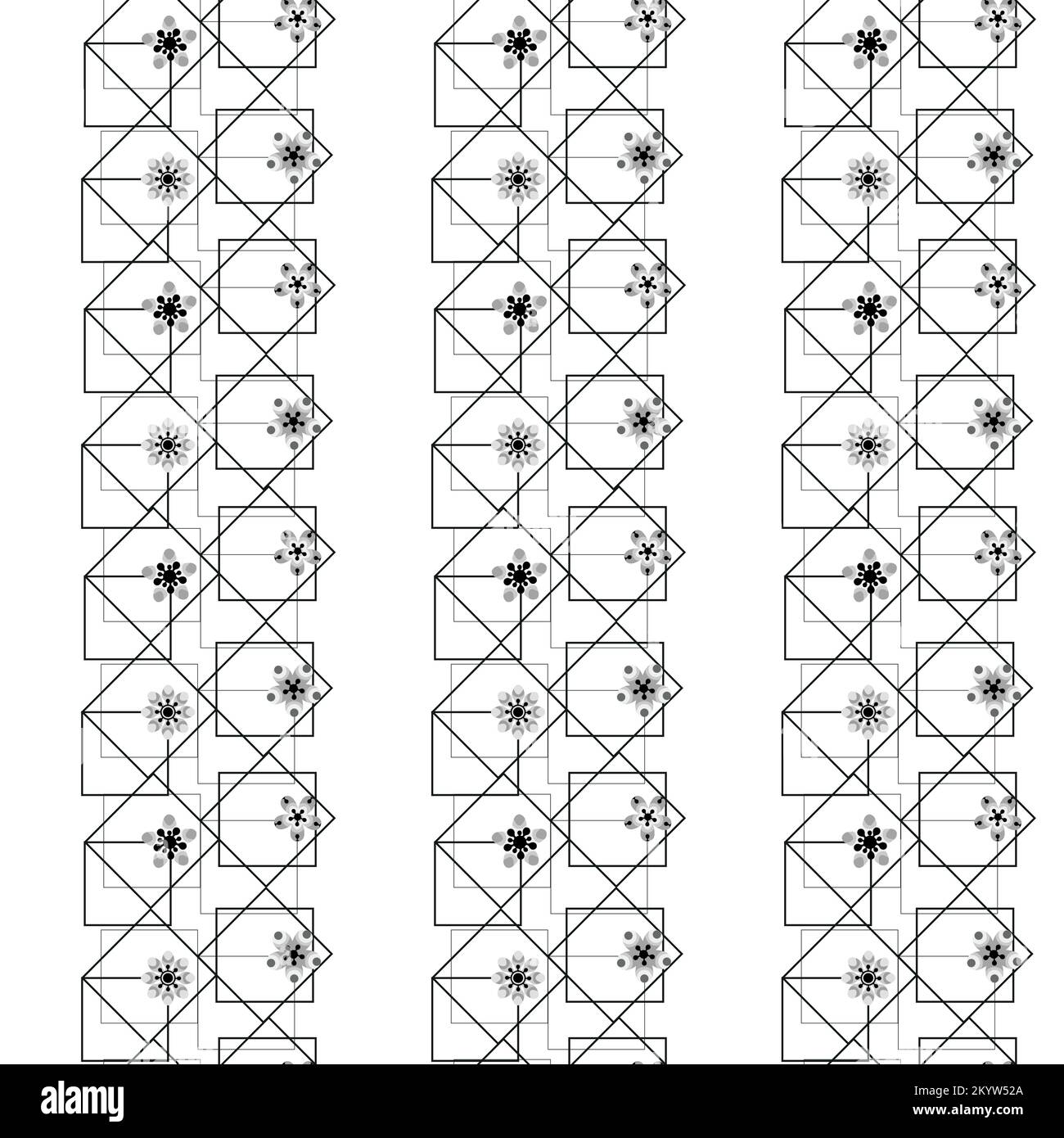 Modernes, nahtloses Muster mit großem Blumenvektor. Hintergrund isoliert. Digital gezeichnete Darstellung. Kann als Textilstoff oder Tapete, Karten, einladend verwendet werden Stock Vektor