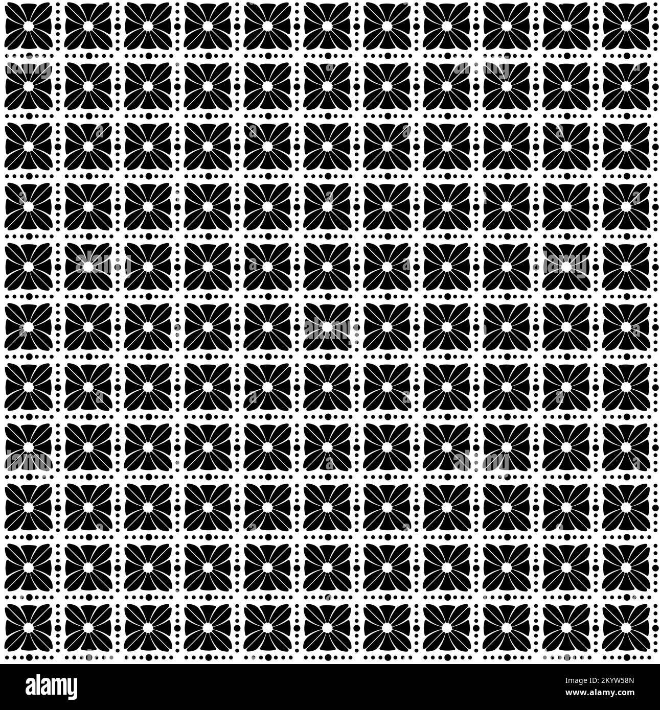 Modernes, nahtloses Muster mit großem Blumenvektor. Hintergrund isoliert. Digital gezeichnete Darstellung. Kann als Textilstoff oder Tapete, Karten, einladend verwendet werden Stock Vektor