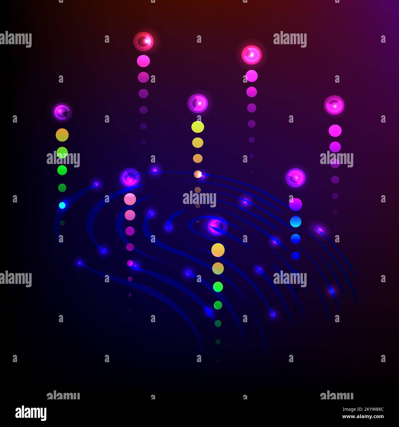 Weihnachten Festival Fingerabdruck Touchscreen Analyse digitaler Scan abstrakter Hintergrund Web Hintergrundmuster Vorlage Vektordarstellung Stock Vektor