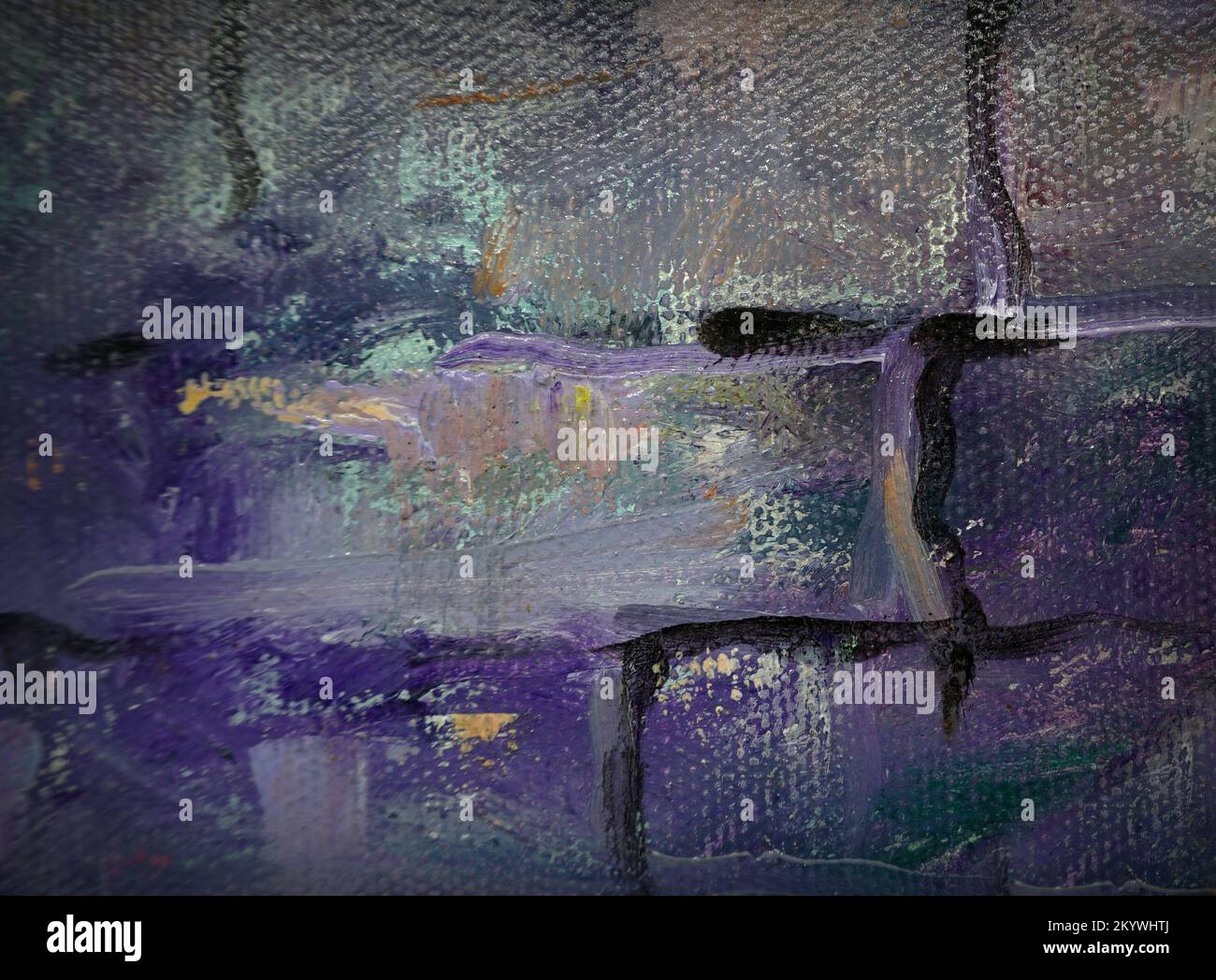 Pinselstrich, abstraktes Gemälde, Ölfarbe Hintergrund, Ziegelstein Stockfoto