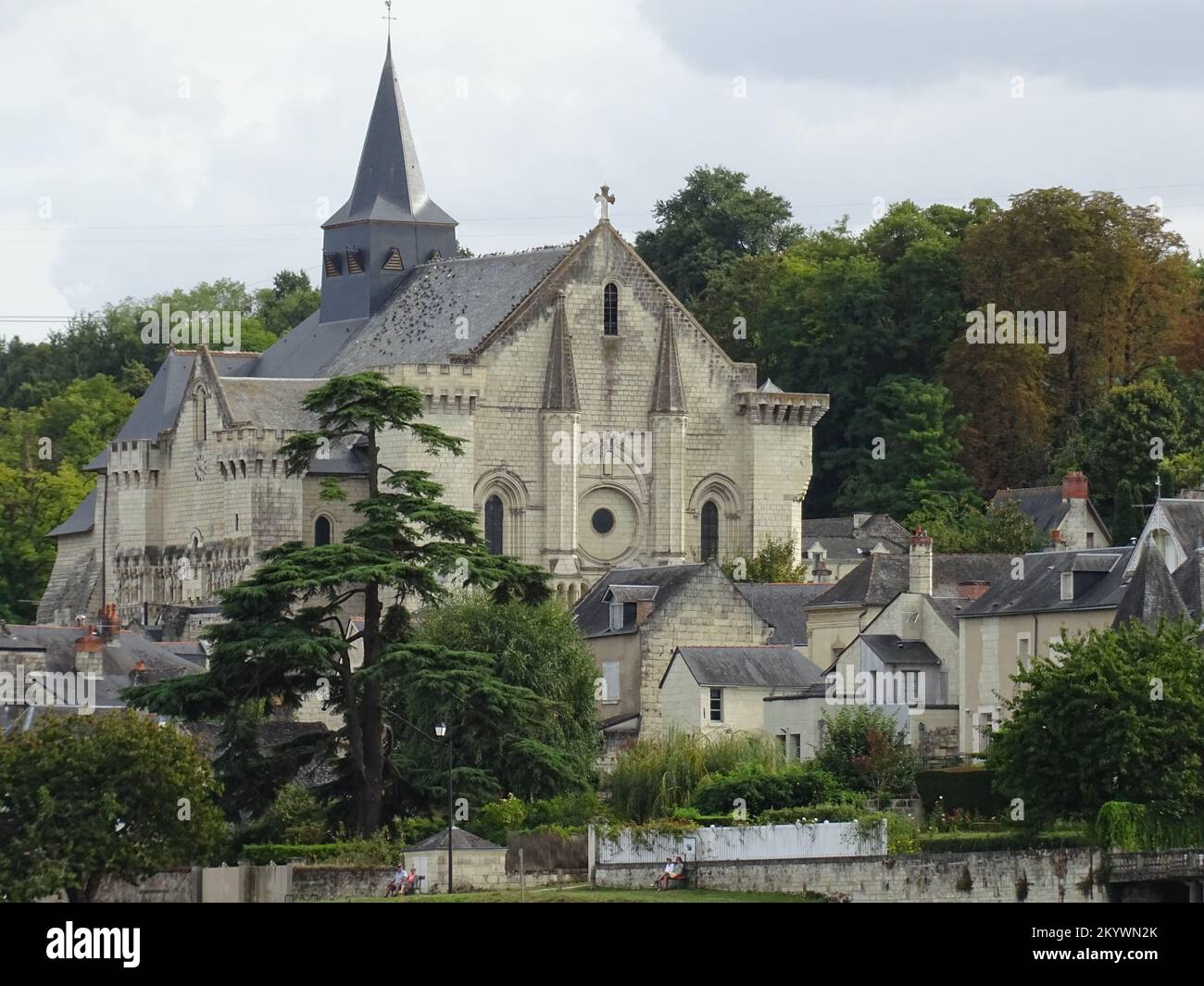Blick auf die abbaye von St. Martin de Candes im Loire-Tal, Frankreich Stockfoto