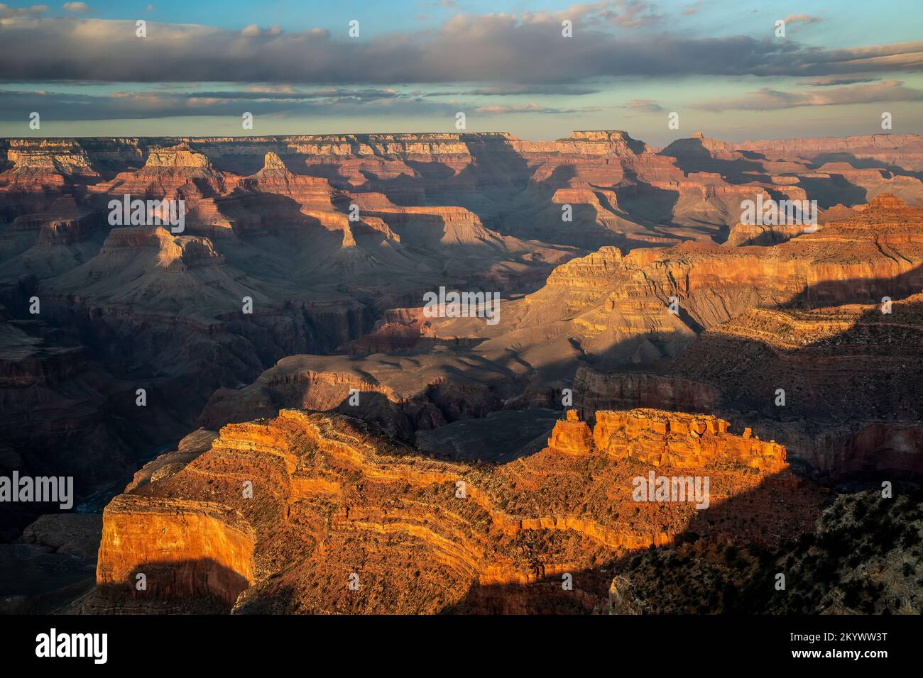 Canyon Felsformationen von Hopi Point an der Hermit Road, Grand Canyon National Park, Arizona USA Stockfoto