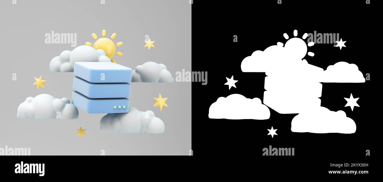 Cloud-Speicherdienste cobcept 3D Bild mit Alpha rendern Stockfoto