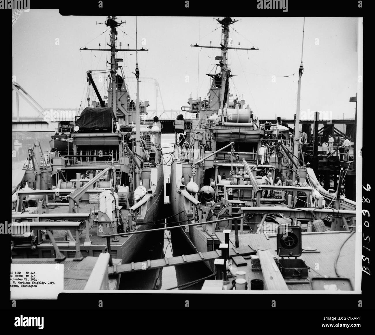 AM-444-Firma und AM-445-Streitkräfte, Schiffe, Marineschiffe, Boote, Marinegeschichte, Die Marine Stockfoto
