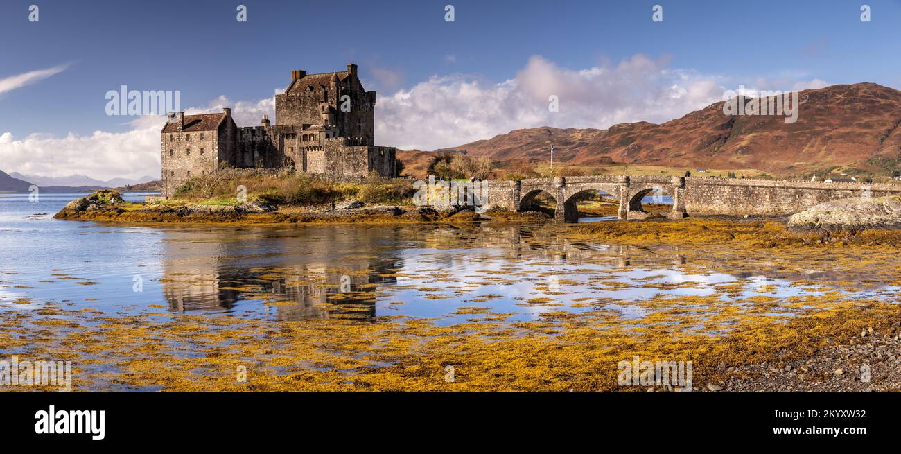 Schloss Eilean Donan im Hochland Schottlands Stockfoto
