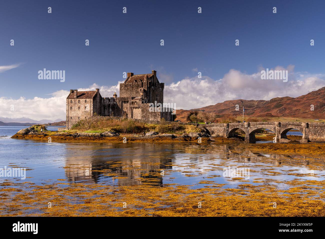 Schloss Eilean Donan im Hochland Schottlands Stockfoto